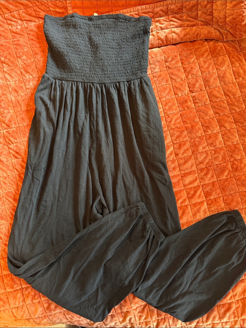 American Eagle Black Strapless Jumpsuit